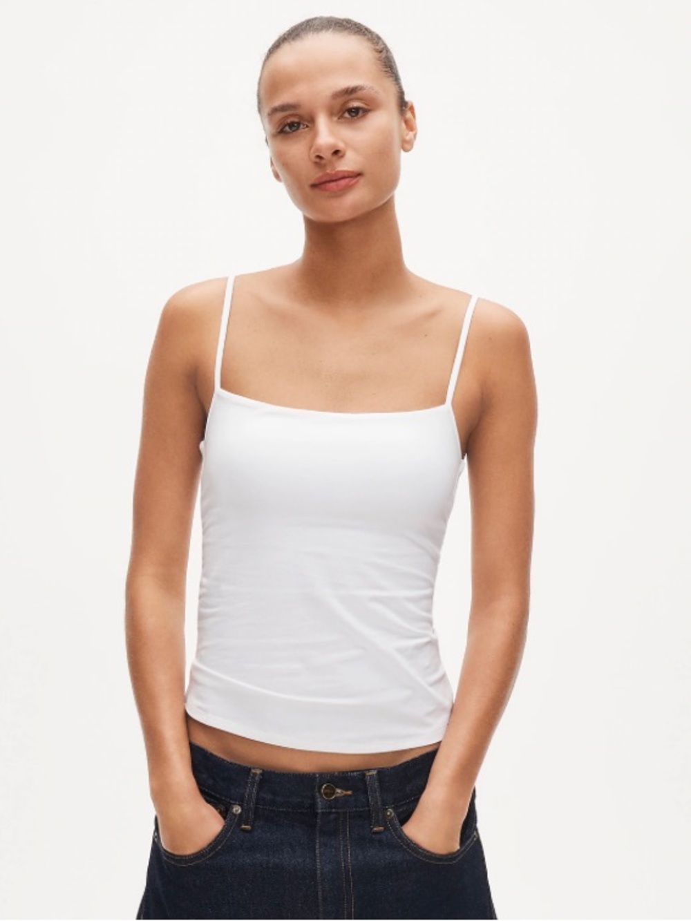 J crew Stretch cotton shelf-bra tank top